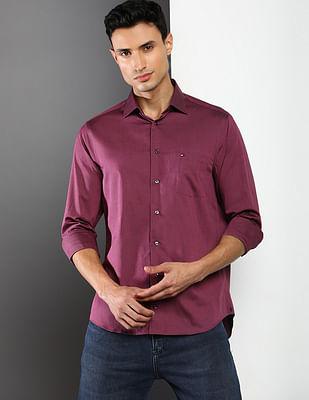 heathered twill cotton shirt
