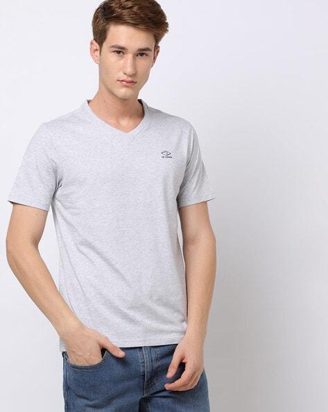 heathered v-neck t-shirt with logo