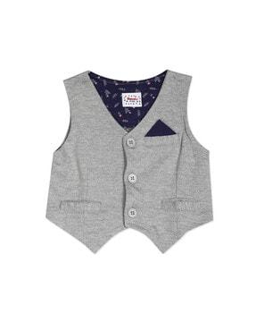 heathered waistcoat with welt pockets