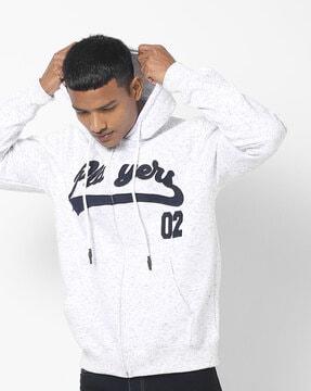 heathered zip-front slim fit hoodie