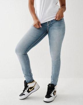 heavily washed super skinny fit jeans