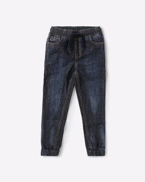 heavily washed sustainable jeans