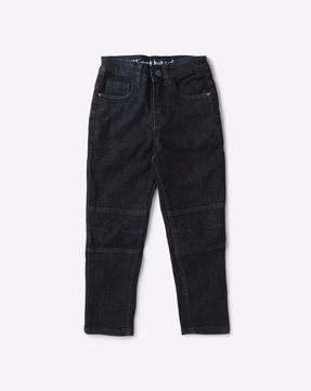 heavily washed sustainable straight jeans