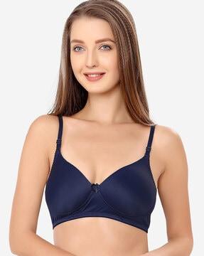 heavily-padded t-shirt bra with bow accent