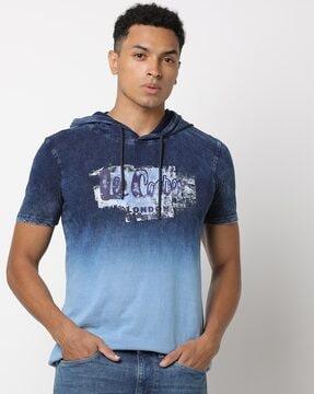 heavily washed hooded t-shirt