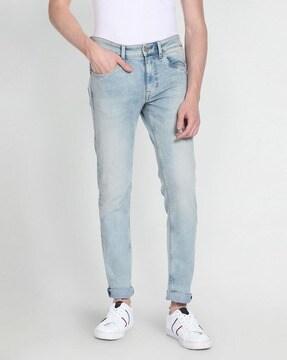 heavily washed regallo skinny jeans