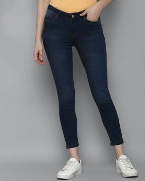 heavily washed skinny fit jeans