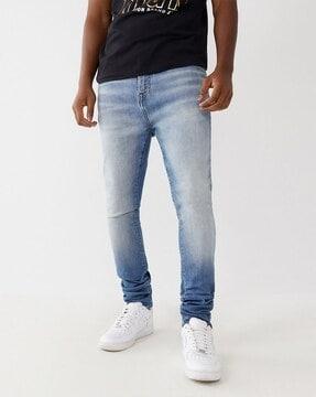 heavily washed skinny fit jeans