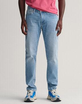 heavily washed skinny fit jeans