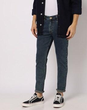 heavily washed skinny fit jeans