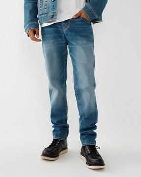 heavily washed skinny fit jeans