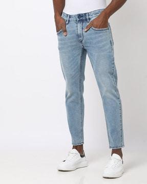 heavily washed skinny fit jeans