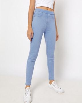 heavily washed skinny jeggings