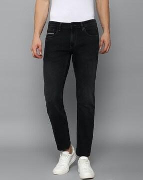 heavily washed slim fit jeans