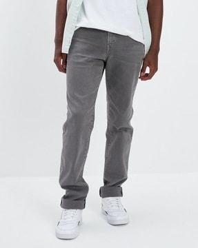 heavily washed slim fit jeans