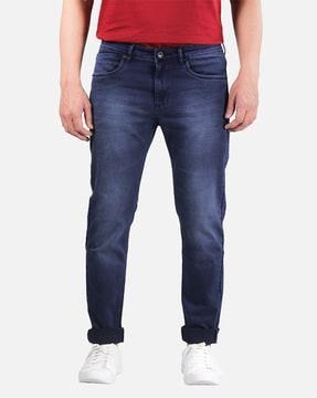 heavy washed skinny fit jeans