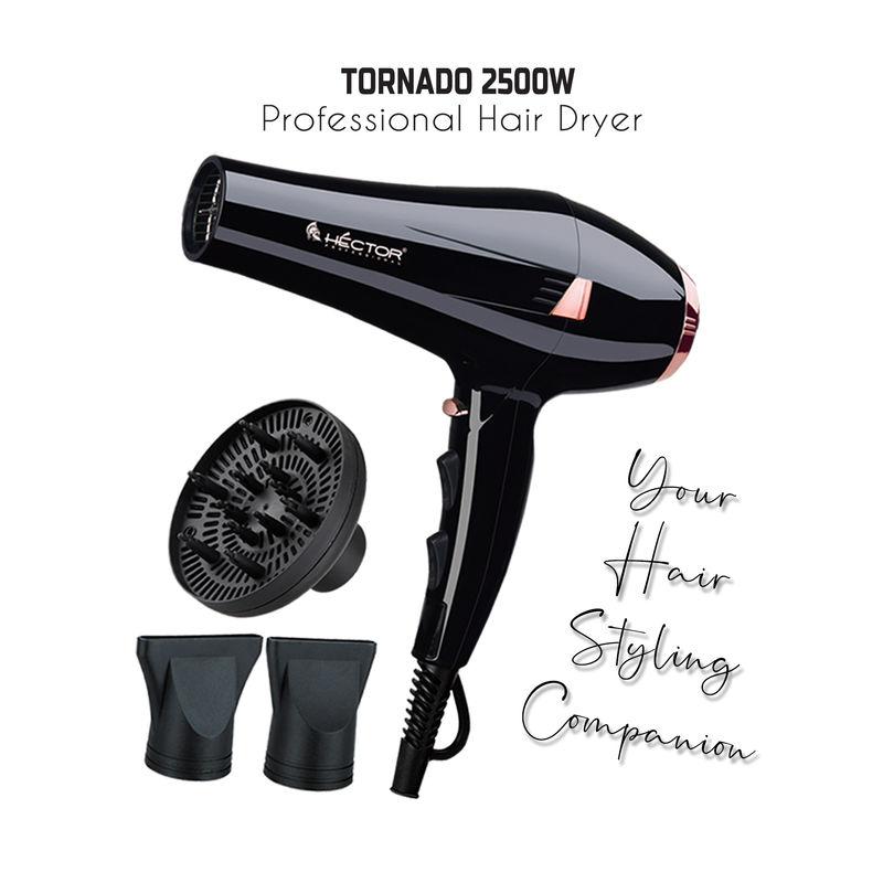 hector professional 2500 watt tornado hair dryer for men and women-beast black