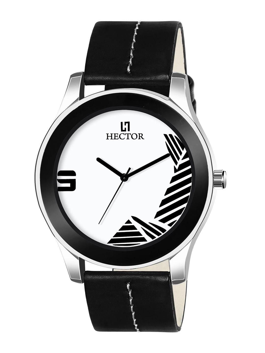 hector men black printed dial & black straps analogue watch hc03