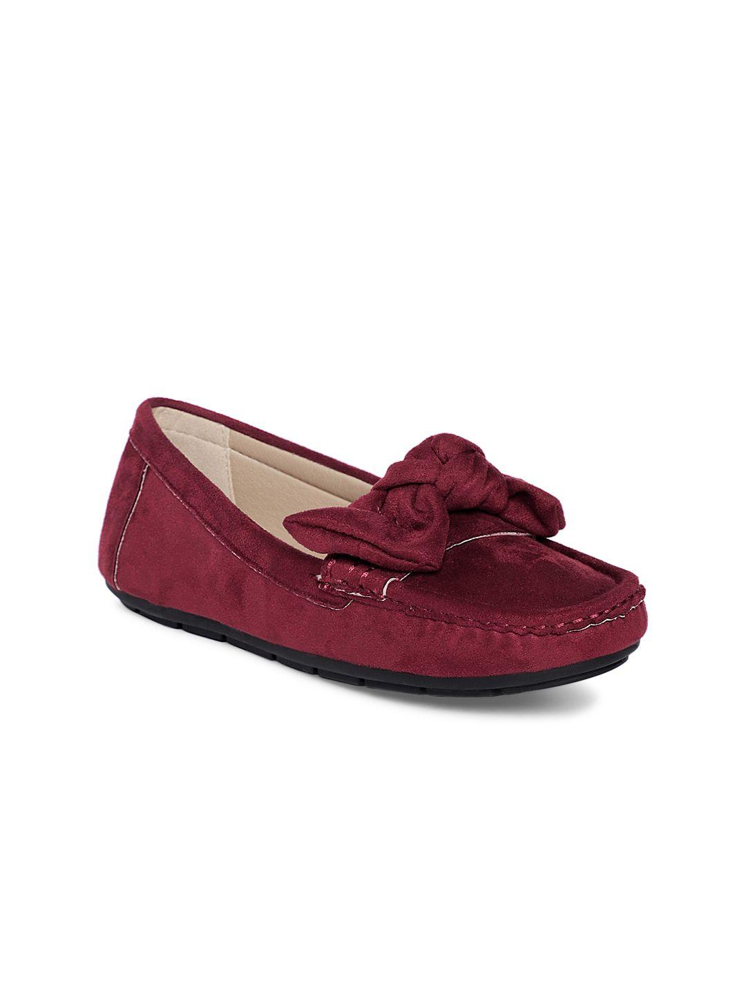 heel & buckle london women maroon loafers