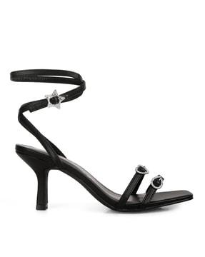 heeled sandals with pu upper