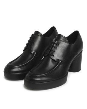 heeled shoes with genuine leather upper