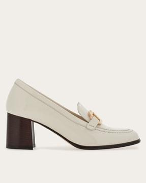 heeled loafer with gancini ornament