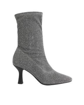 heeled mid-calf length boots