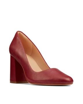 heeled oxford shoes with round-toe