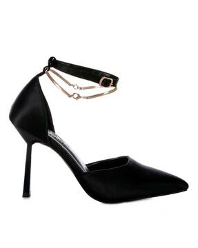 heeled sandals with satin upper