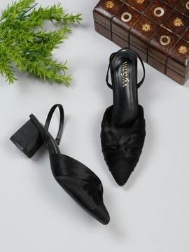 heeled sandals with synthetic upper