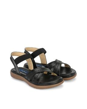 heeled sandals with synthetic upper