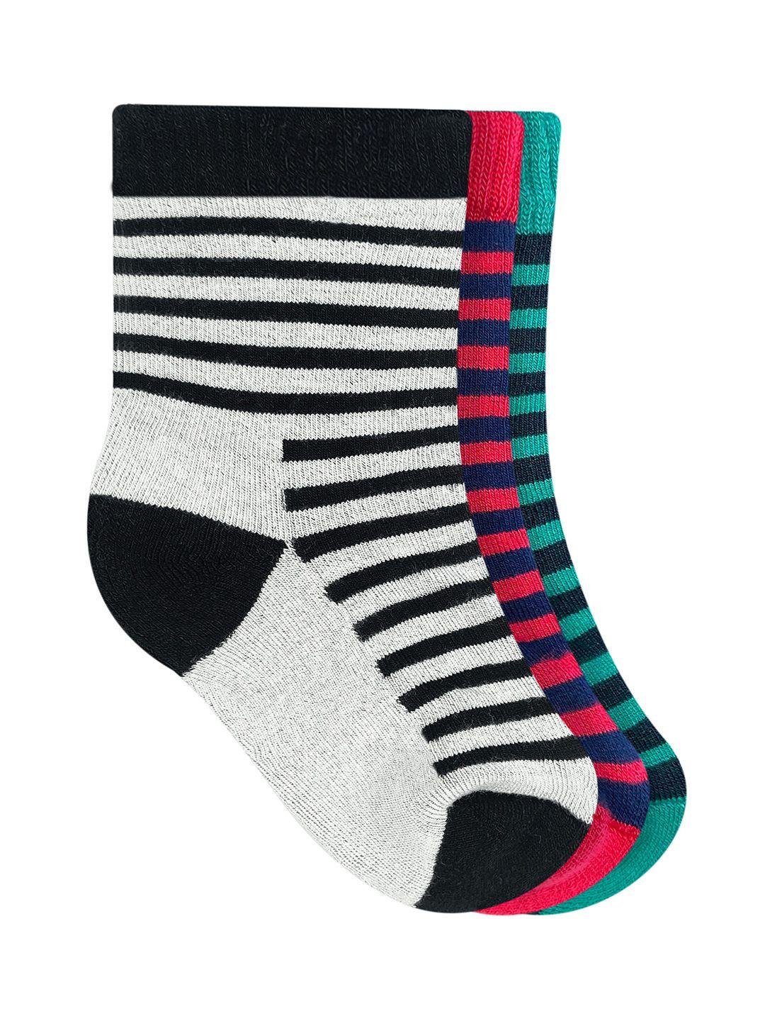 heelium kids pack of 3 striped calf length bamboo socks