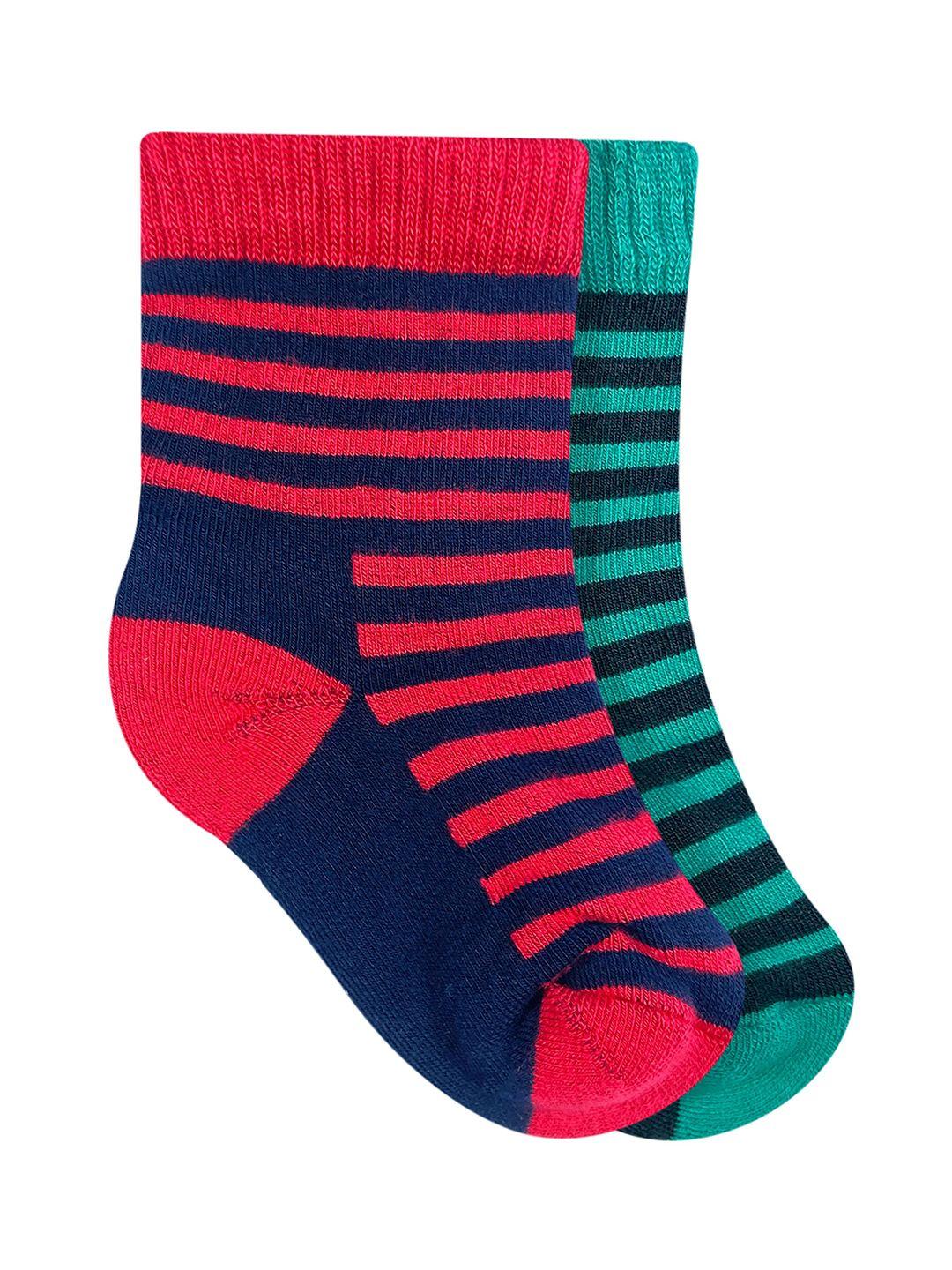 heelium kids set of 2 pink striped ankle length socks