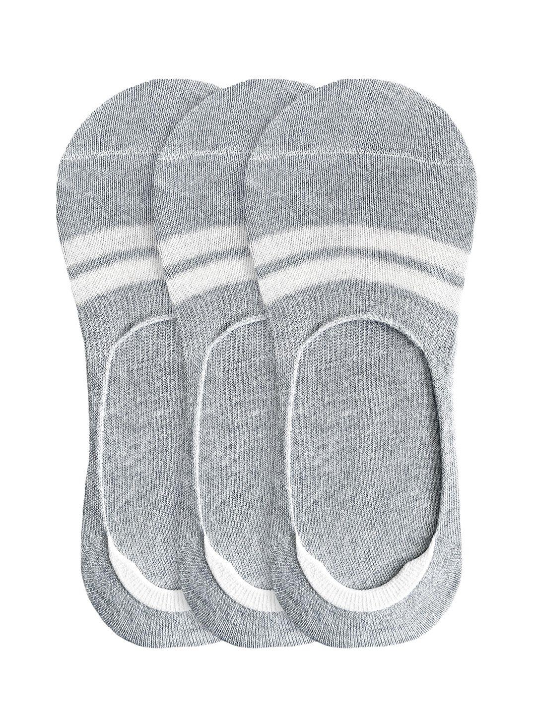 heelium men grey striped set of 3 shoe liners