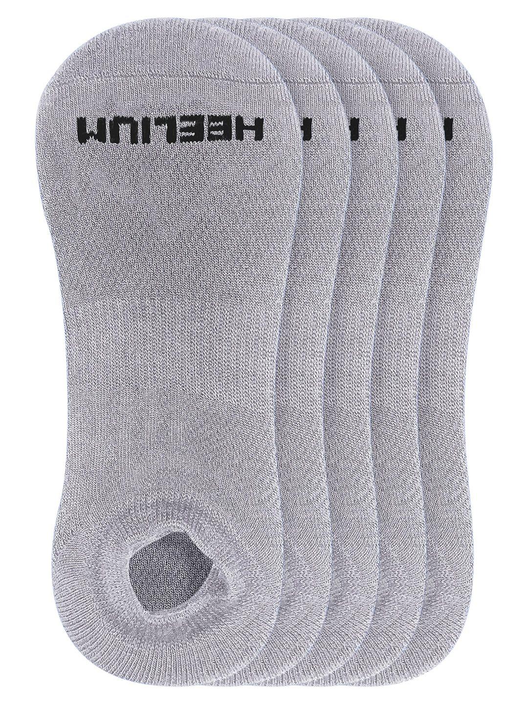 heelium men pack of 5 grey melange solid ankle-length socks