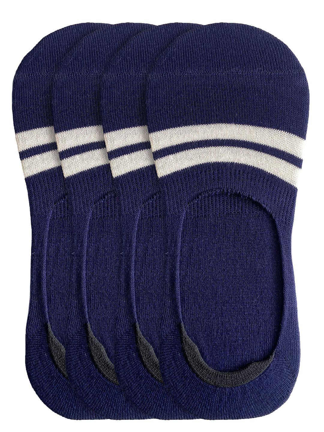 heelium navy blue pack of 4 striped shoe liners