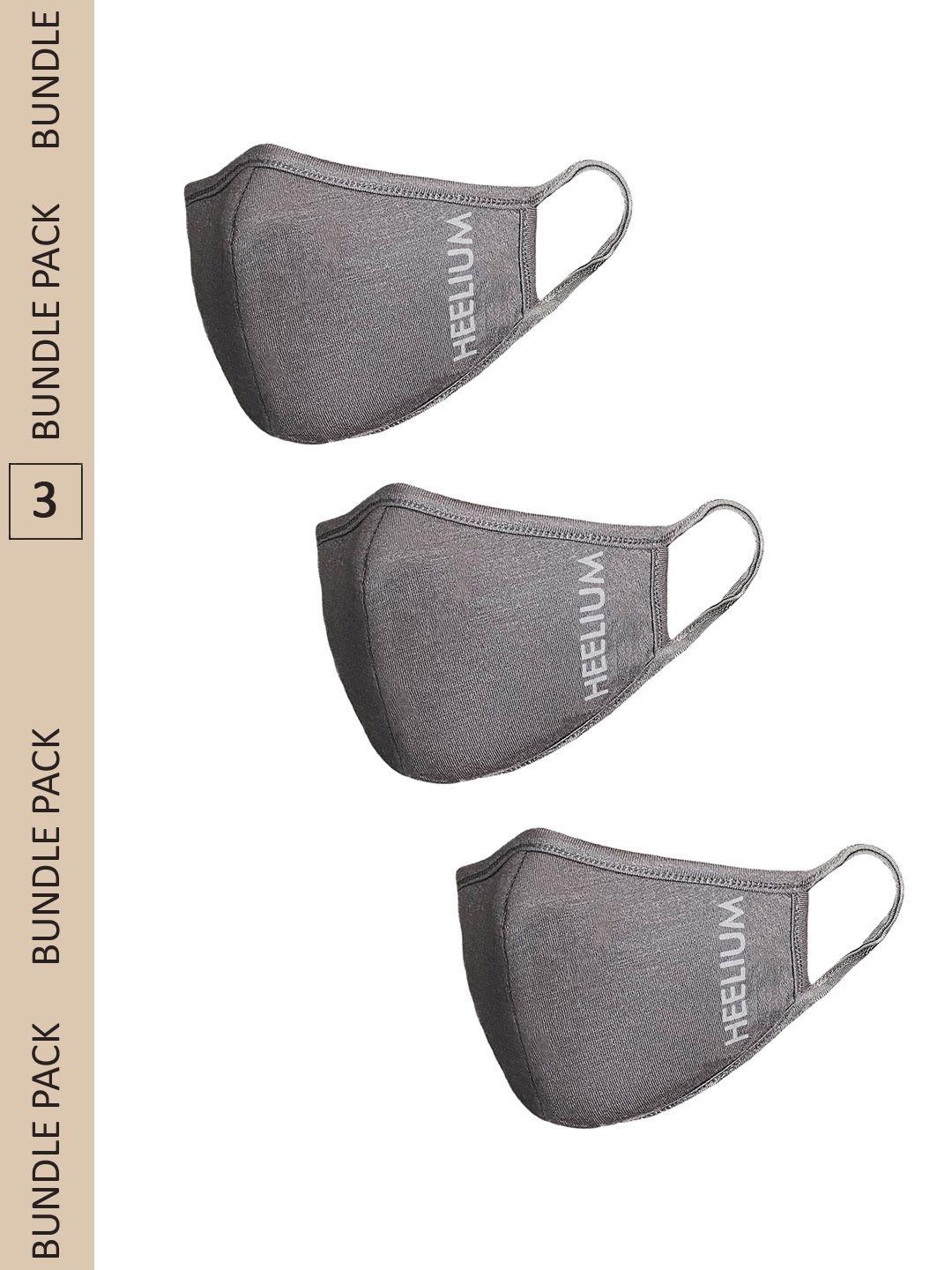 heelium pack of 3 grey solid 2-ply outdoor masks