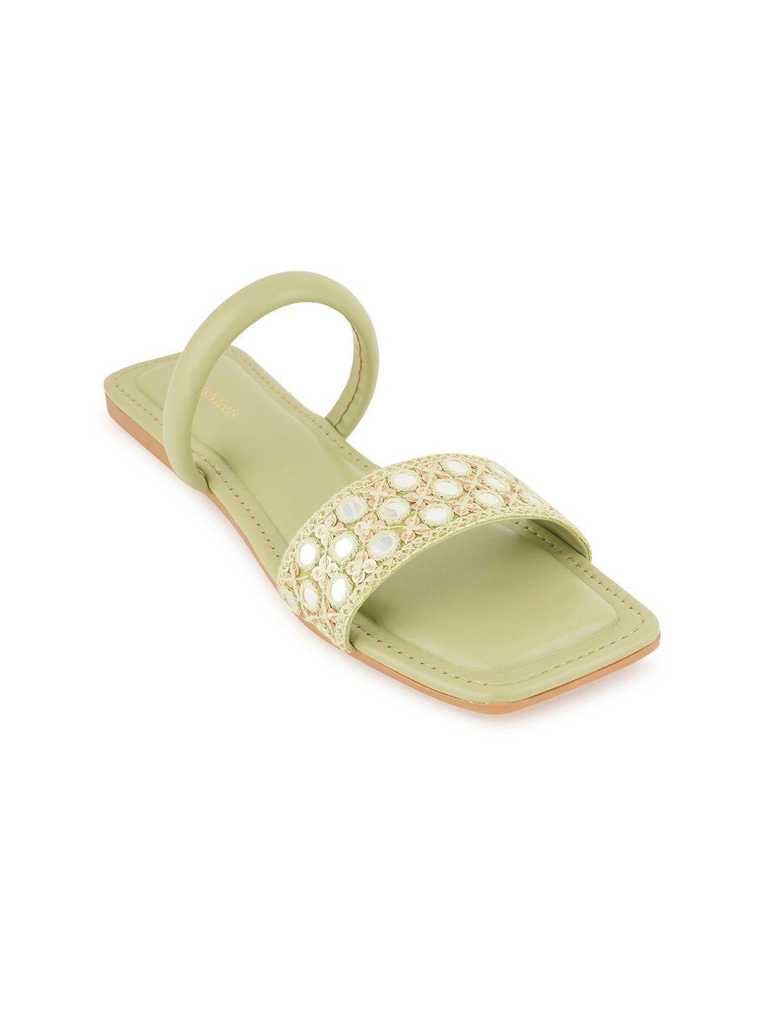 heelsnfeels embellished open toe flats