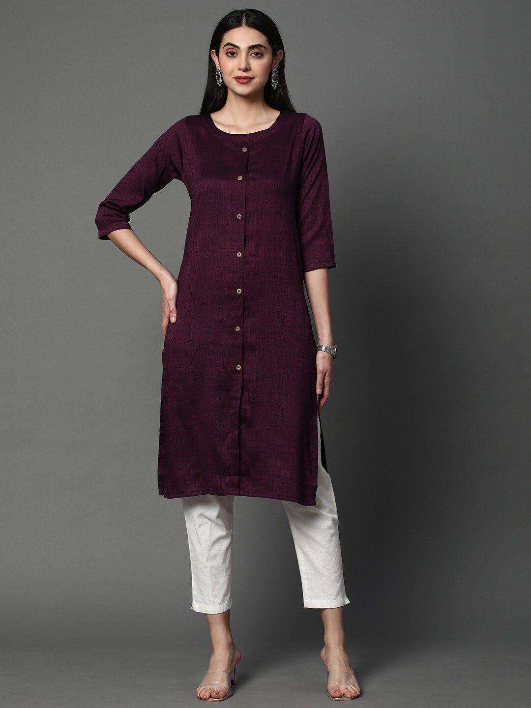 heeposh round neck straight kurta