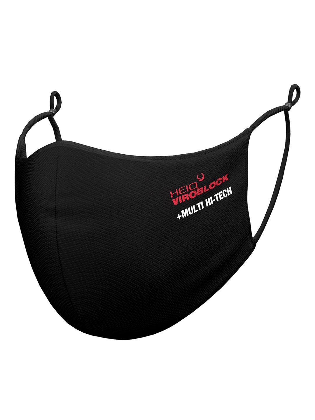 heiq viroblock unisex black solid 4-ply reusable cloth mask