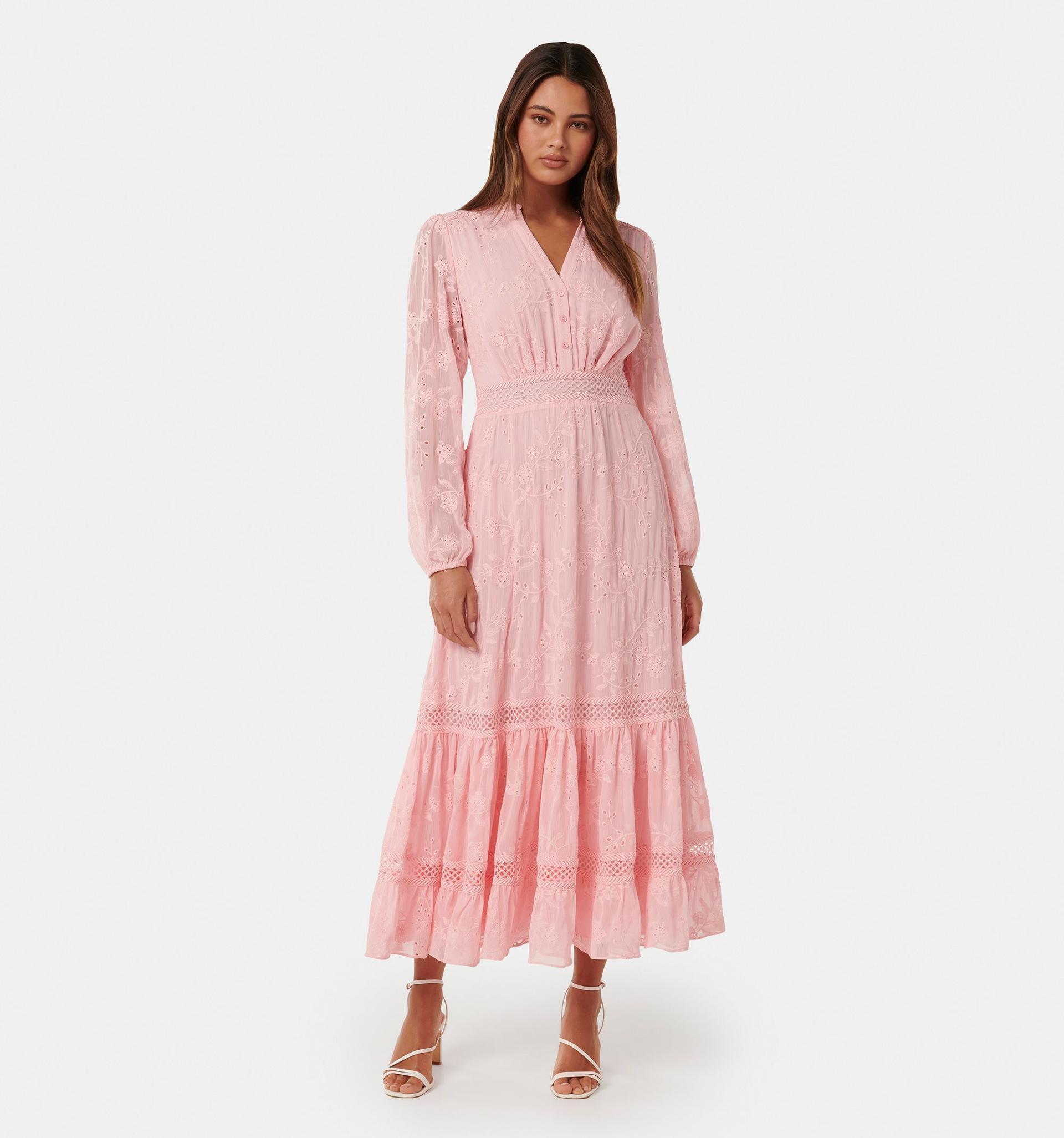 helen embroidered midi dress