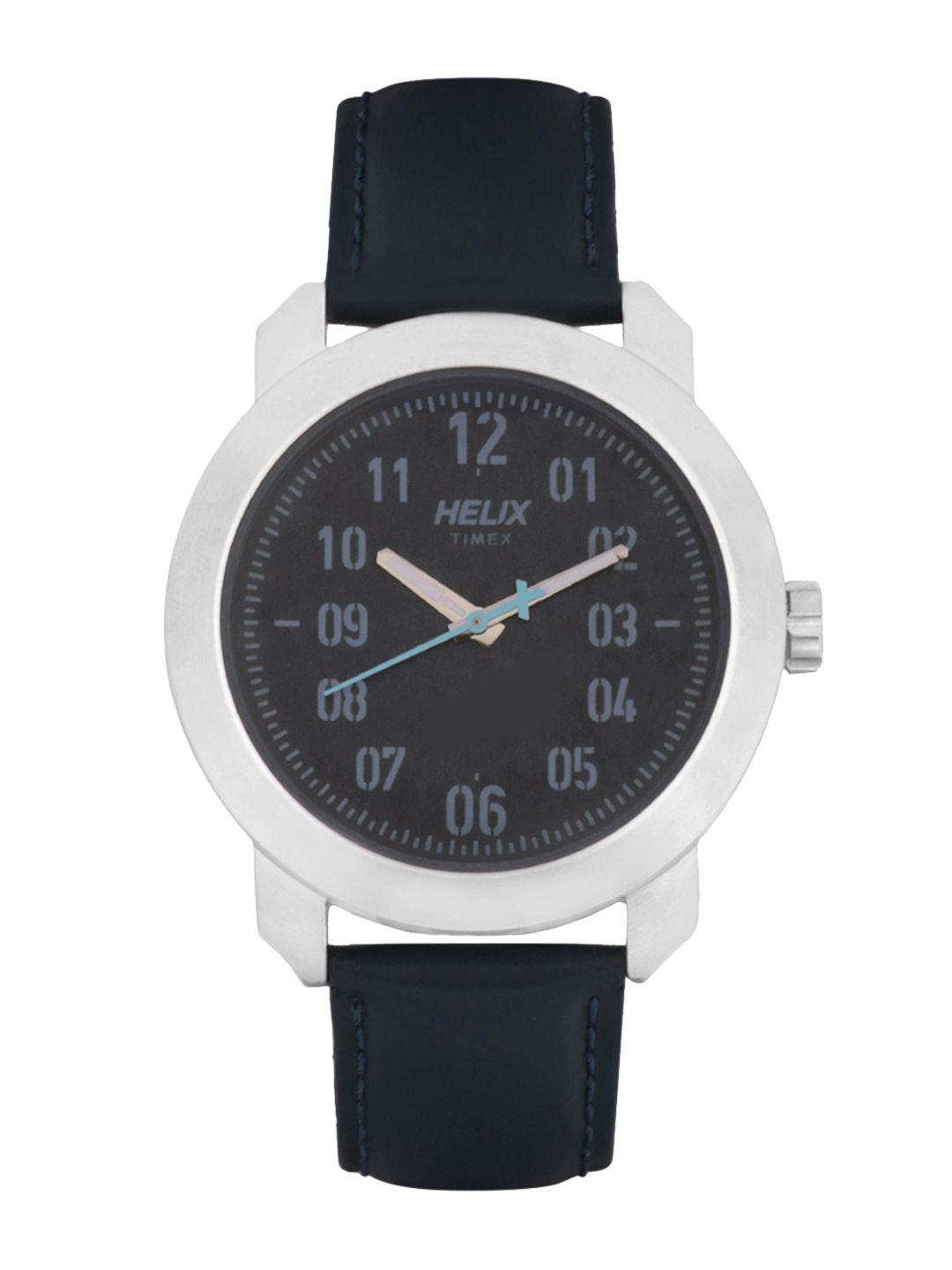 helix men navy blue analogue watch tw036hg01