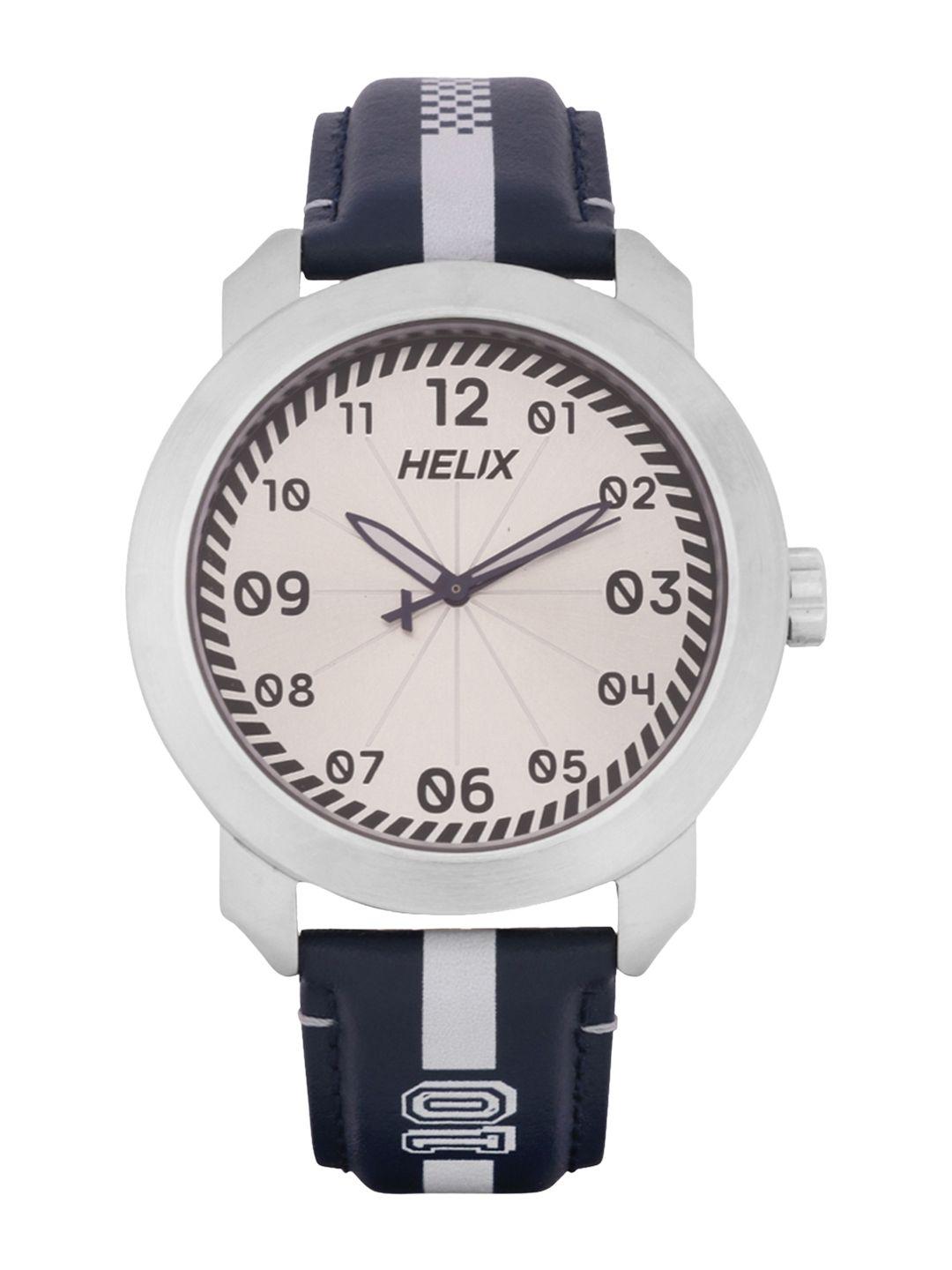 helix men silver-toned analogue watch tw036hg07