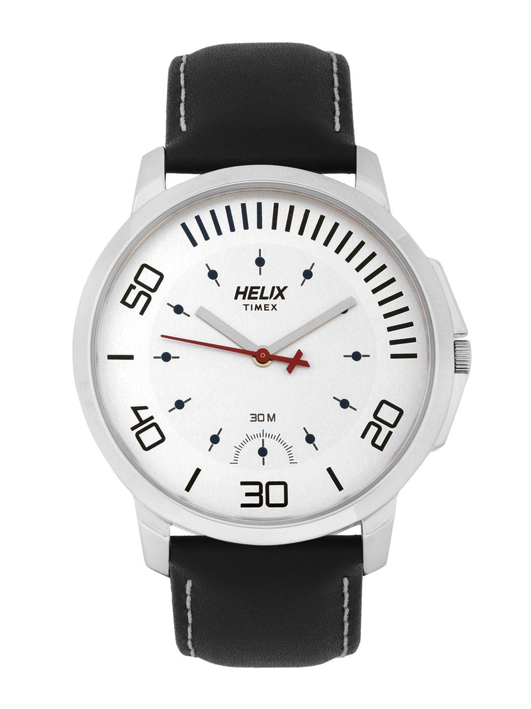 helix men white analogue watch tw027hg05