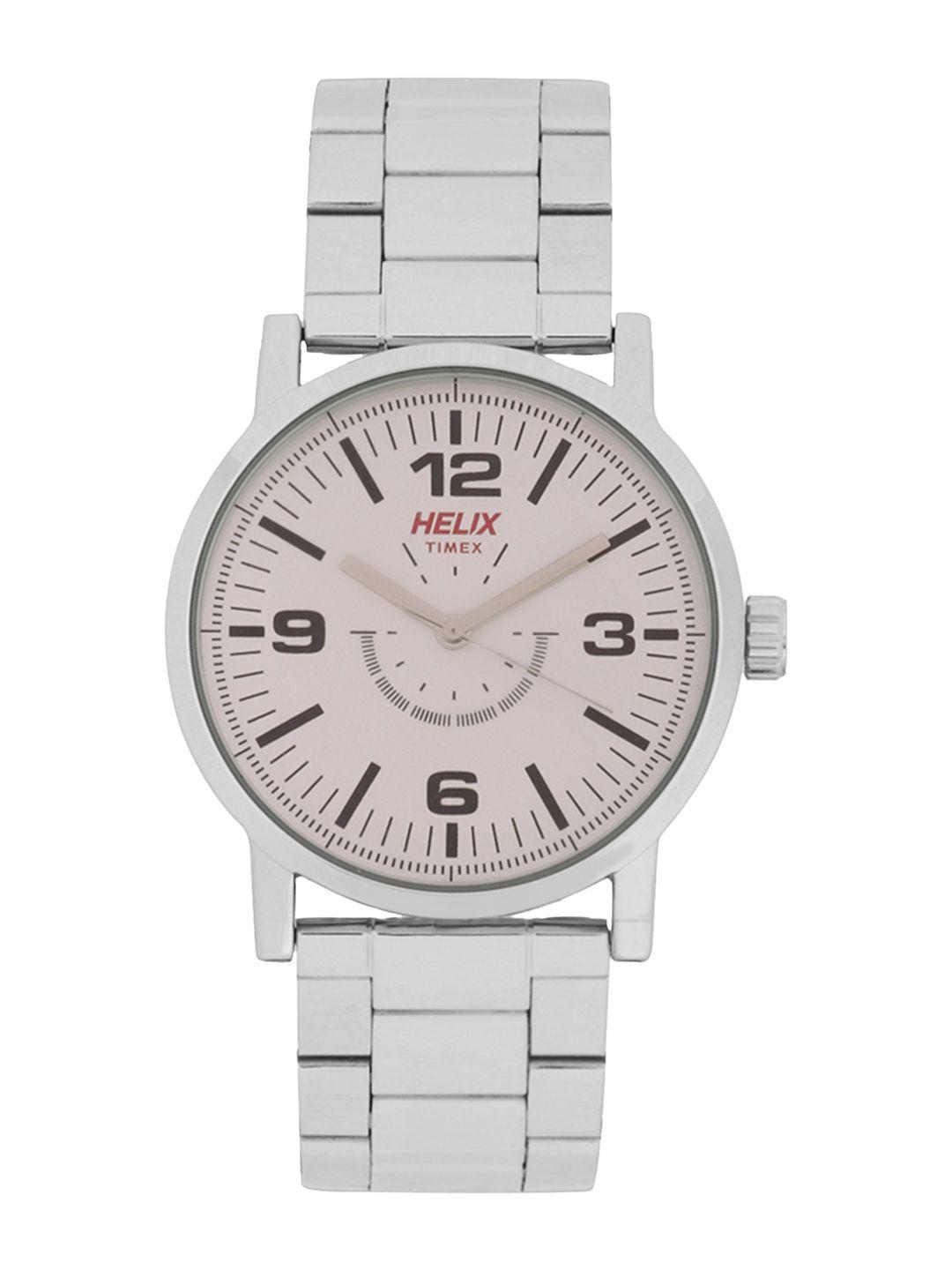 helix men silver-toned analogue watch - tw035hg03