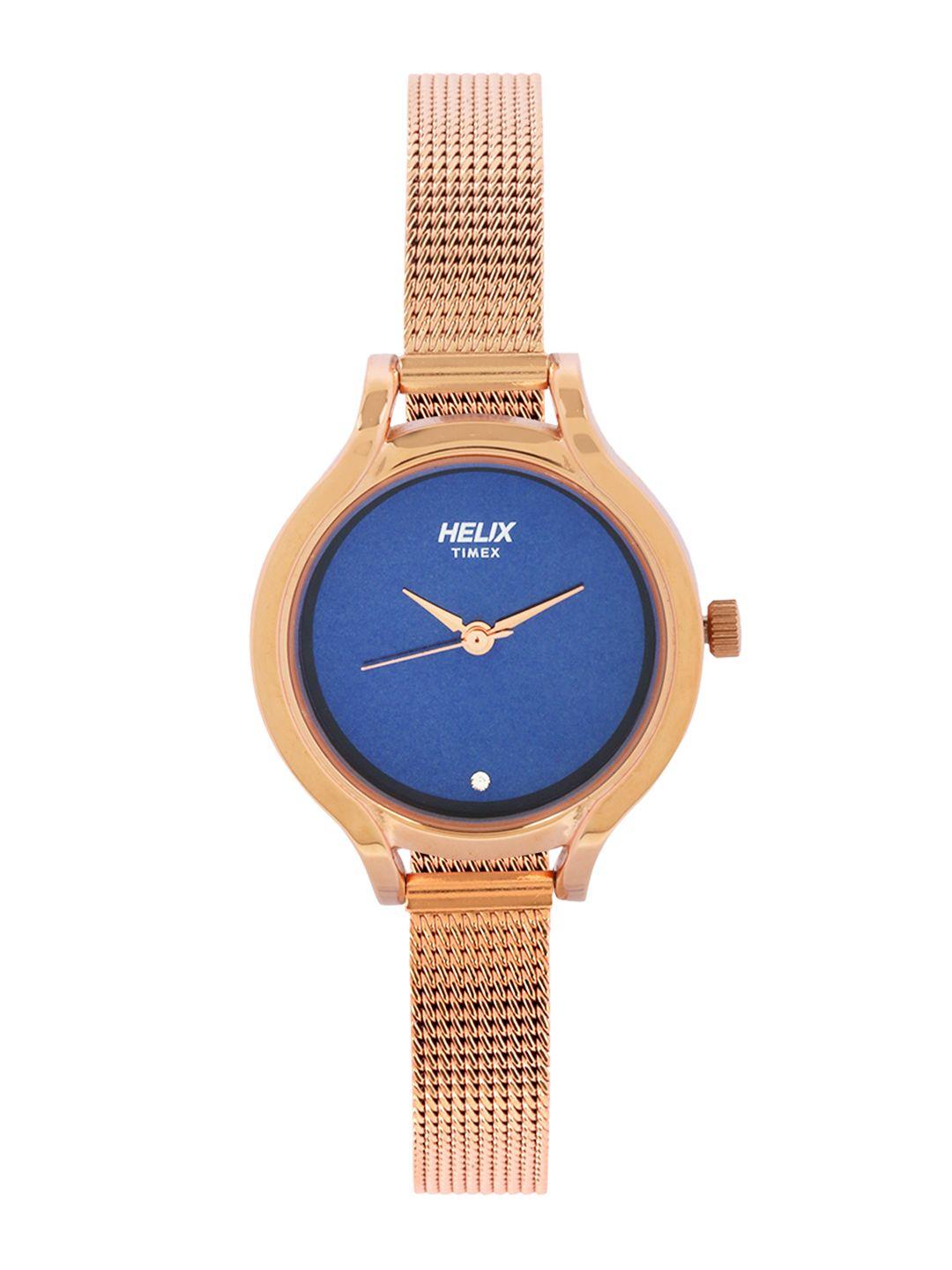 helix women blue analogue watch - tw027hl13