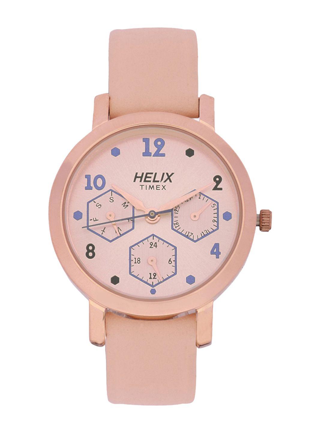 helix women rose gold-toned analogue watch tw024hl31