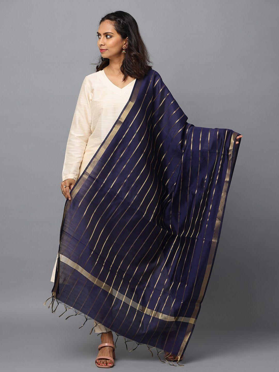 hella fashions striped banarasi silk dupatta