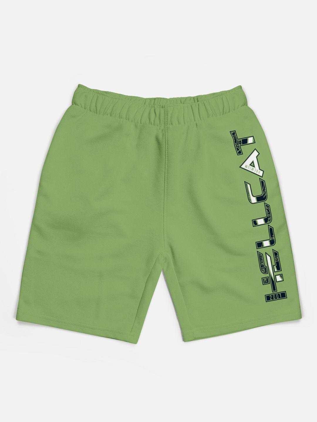 hellcat boys mid-rise typography printed cotton shorts