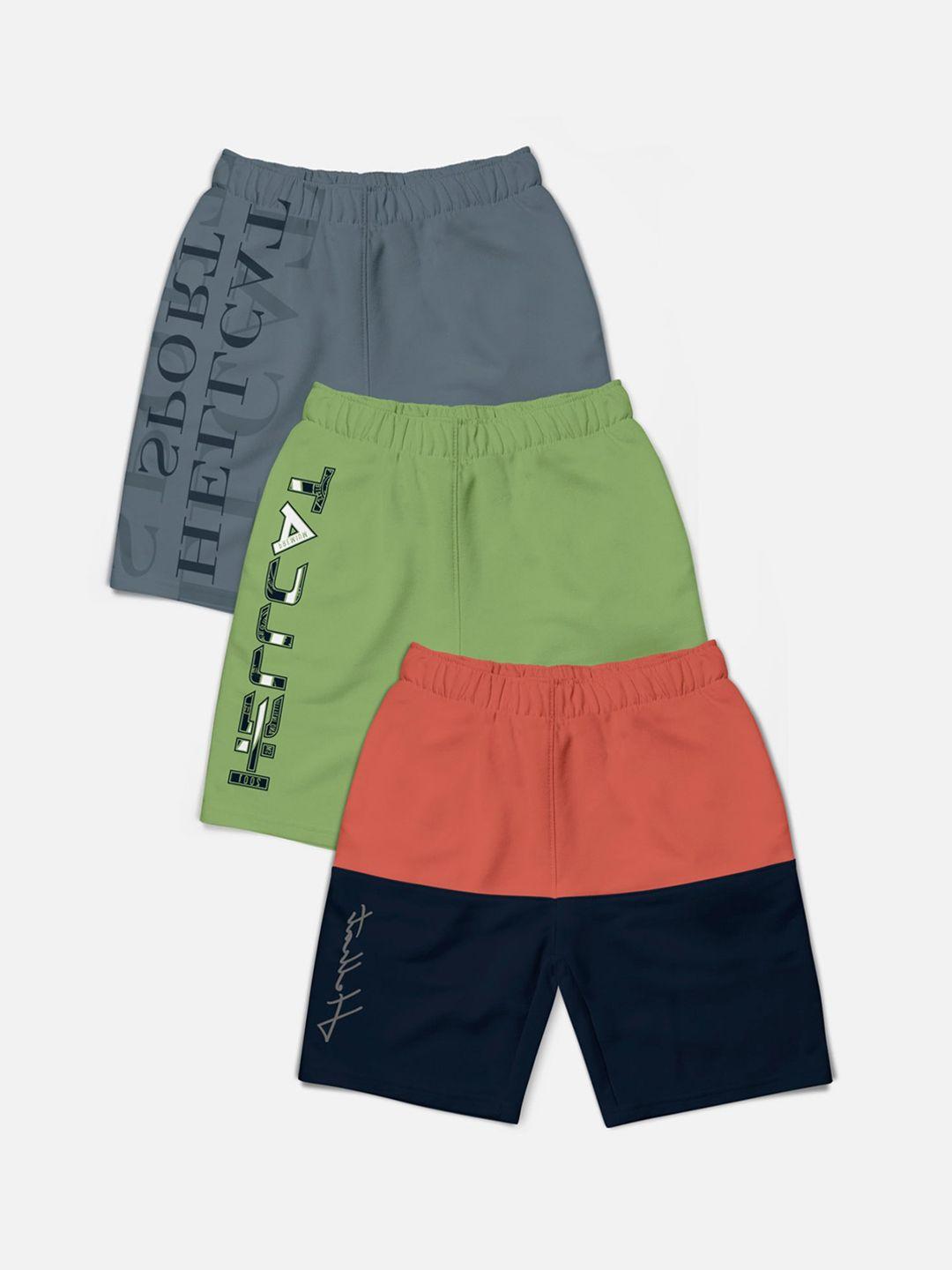 hellcat-boys-pack-of-3-mid-rise-colourblocked-printed-cotton-shorts